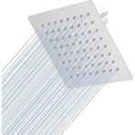 Mayaglory 25x25 cm Kare Paslanmaz Çelik Tepe Duş Başlığı - Kireç Önleyici Silikon Nozullu, Ultra İnce Tasarım, Geniş Yağmur Akışlı Banyo Duş Başlığı, Krom