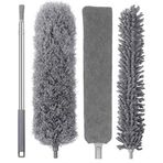 Mayaglory Alüminyum Gövdeli Teleskopik Araç Yıkama Mopu Uzayabilir Saplı Mikrofiber Mop, Yedek Bezli, Çıkarılabilir Başlık, Araba Fırçası ,Oto Fırça , Çizmez Kırılmaz (Toz Alma 3'lü Set)