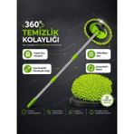 MAYAGLORY Araç Yıkama Fırçası Mikrofiber Bezli Oto Yıkama Fırça Uzayabilen Saplı Çok Fonksiyonlu Oto Detay Fırça Mop Yedek Bezli - Oto Mop - Karışık Çok Renkli