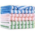 Mayaglory Çok Amaçlı Mikrofiber Temizlik Bezi Seti - 3'lü Paket, Yüksek Emici, İz ve Tüy Bırakmayan Mutfak, Cam ve Araç Kurulama Havlusu (Dalgalı Doku, Çok Renkli)