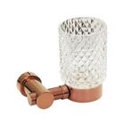 Mayaglory Elegance Serisi Rose Diş Fırçalık, B Cam, 10x14x13cm, PVD Kaplama, Pirinç Malzeme