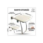 Mayaglory Engelli Duş Oturağı - 304 Kalite Paslanmaz Çelik, Duvara Monte Yaşlı ve Bedensel Engelli Banyo Taburesi, Hasta Duş Oturağı Engelli Tutacağı