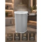 MAYAGLORY Mega Boy (50LITRE) Otomatik Kapaklı Çamaşır Sepeti Koku Hapseden Kapak Sistemi Temiz/kirli Sepeti Banyo Düzenleyici Çamaşır Selesi - Gri - Beyaz