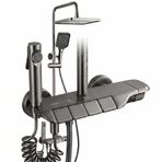 Mayaglory Premium Piyano Tuşlu Tepe Duş Sistemi, 4 Fonksiyonlu Lüks Banyo Duş Seti, Robot Duş Seti, Yağmur Akışlı Geniş Tepe ve El Duşu, Temizlik Spreyi (Antrasit)