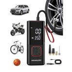 Mayaglory Şarjlı Dijital Ekranlı Taşınabilir Araç Hava Pompası - Akülü Lastik Şişirme Kompresörü, Type-C Şarj, LED Işıklı, Otomatik Kapanma (Otomobil, Motosiklet, Bisiklet ve Top Uyumlu)