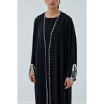 mayar officiall Nakışlı Siyah Abaya İkili Takım Abaya-Ferace