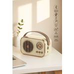 Maybax Nostaljik Görünümlü Retro Radyo TF Kart Bluetooth USB FM Radyo Destekli Küçük Boy Nostalji Radyo