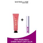 Maybelline Cheek Heat 15 Nude Burn Likit Allık + Mini Falsies Surreal 4.7 ml Maskara Makyaj Seti