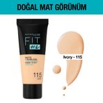 Maybelline Fit Me Matte + Poreless Foundation 115 Ivory Mat Fondöten