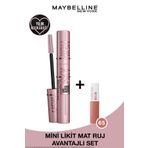 Maybelline Lash Sensational Sky High Maskara + Mini Super Stay Matte Ink 65 Seductress 2.7 ml Likit Mat Ruj