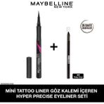 Maybelline Mini Jel Göz Kalemi + Hyper Precise All Day 701 Matte Onyx Eyeliner Seti
