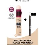 Maybelline New York Eraser Kapatıcı 00 Ivory + Mini Tattoo Liner Jel Göz Kalemli Set