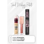 Maybelline New York Eraser Kapatıcı 06, Sky High Maskara Cosmic Black Ve Dudak Parlatıcı 016 Rust