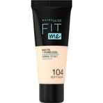 Maybelline New York Fit Me Matte+Poreless Fondöten - 104 Soft Ivory (30 ml) (6 paketi)