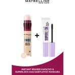 Maybelline New York Instant Anti Age Eraser Kapatıcı 00 Ivory & Super Lock Kaş Sabitleyici Makyaj Seti