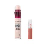 Maybelline New York Instant Anti Age Eraser Kapatıcı 03 Fair Mini Super Stay Matte Ink Likit Mat Ruj 65 Seductress Makyaj Seti
