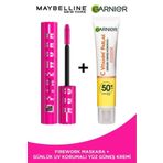 Maybelline New York Lash Sensational Firework Maskara & C Vitamini Parlak Günlük UV Korumalı Güneş Yüz Kremi SPF50+ 40ml