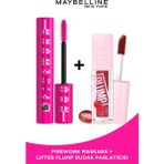 Maybelline New York Lash Sensational Firework Maskara + Maybelline New York Lifter Plump Dudak Parlatıcısı- 006 Hot Chili - Siyah