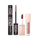 Maybelline New York Lash Sensational Sky High Cosmic Black Maskara + Lifter Gloss Nemlendirici Dudak Parlatıcısı- 009 Topaz Makyaj Seti