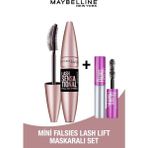 Maybelline New York Lash Sensational Yelpaze Etkili Intense Black Maskara Ekstra Siyah Mini Falsies Lash Lift Maskaralı Set