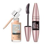 Maybelline New York Lash Sensational Yelpaze Etkili Intense Black Maskara Ekstra Siyah Super Stay Skin Tint Fondöten 10 Makyaj Seti