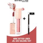 Maybelline New York Lifter Gloss 003 Moon Renkli Dudak Parlatıcısı ve Mini Tattoo Liner Set