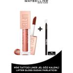 Maybelline New York Lifter Gloss Nemlendirici Dudak Parlatıcısı- 009 Topaz + Tat Liner Gel Pencil Göz Kalemi Mini