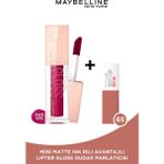 Maybelline New York Lifter Gloss Nemlendirici Dudak Parlatıcısı- 25 Taffy + Mini Matte Ink Likit Mat Ruj - 65 Seductress