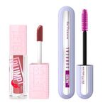 Maybelline New York Lifter Plump Dudak Parlatıcısı- 005 Peach Fever & Falsies Surreal Maskara Makyaj Seti