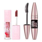 Maybelline New York Lifter Plump Dudak Parlatıcısı- 005 Peach Fever & Lash Sensational Yelpaze Etkili Intense Black Maskara Makyaj Seti