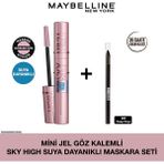 Maybelline New York Mini Jel Göz Kalemli Lash Sensational Sky High Suya Dayanıklı Maskara Seti - Siyah