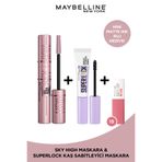 Maybelline New York Sky High Maskara & Super Lock Kaş Sabitleyici & Matte Ink Ruj 15 Mini