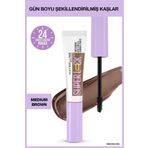 Maybelline New York Super Lock Brow Glue Medium Brown Kaş Sabitleyici Maskara