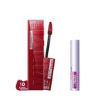 Maybelline New York Super Stay Vinyl Ink Uzun Süre Kalıcı Likit Parlak Ruj 10 Lippy & Mini Tattoo Liner Gel Pencil Makyaj Seti