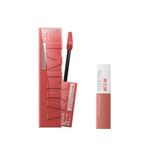 Maybelline New York Super Stay Vinyl Ink Uzun Süre Kalıcı Likit Parlak Ruj 15 Peachy Mini Super Stay Matte Ink Likit Mat Ruj 65 Seductress Makyaj Seti