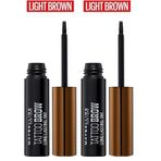 Maybelline New York Tattoo Brow Geçici Kaş Dövmesi, Açık Ton, 4.9 ml (2 paketi)