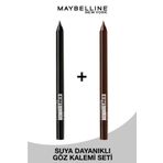 Maybelline New York Tattoo Liner Jel Göz Kalemi - 900 Deep Onyx (siyah) + 911 Smooth Walnut (kahverengi) Ikili Set