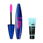 Maybelline New York Volum' Express Rocket Ekstra Siyah Maskara & Mini Fit Me Matte - Poreless Matlaştırcı Makyaj Bazı Makyaj Seti