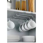 MayCap Metal Krom 10 Kancalı Fincan Kupa Bardak Askısı Dolap Içi Kancalı Fincan Askılığı