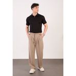 Mayco Fashion Erkek Bej Bugy Kesim Zara Tarz Bel Lastikli Bağcıklı Pantolon 2608 Model