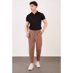 Mayco Fashion Erkek Kahve Zara Kesim Yarı Şalvar Lastikli Bağcıklı Pantolon 2606 Model