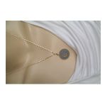 Maycollection Gold Gri Epoksi C Harf Gold Zincir Kolye