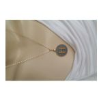 Maycollection Gold Gri Epoksi H Harf Gold Zincir Kolye