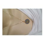 Maycollection Gold Gri Epoksi K Harf Gold Zincir Kolye