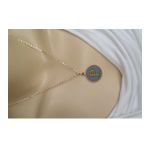 Maycollection Gold Gri Epoksi P Harf Gold Zincir Kolye