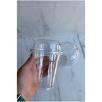 maycup 12 Oz 350 cc Kapaklı Plastik Bardak 100 Adet Limonata Soğuk İçecek Milkshake Bardağı
