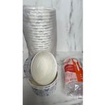 maycup 14 Oz Şeffaf Kapaklı Karton ÇORBA-AŞURE KASESİ 50 Adet+50 Adet Kaşık Maycup