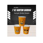maycup 7 Oz Karton Bardak 100 Adet Karışık Smile Desen