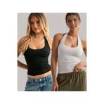 MAYDAY CULTURE İkili Boydan Bağlamalı Likralı Esnek Penye Üst Bluz Crop Top