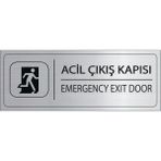 Mayeka Acil Çıkış Kapısı Isimlik Gümüş Metal Kapı Isimliği Levhası Yönlendirme Tabelası Kişiye Özel